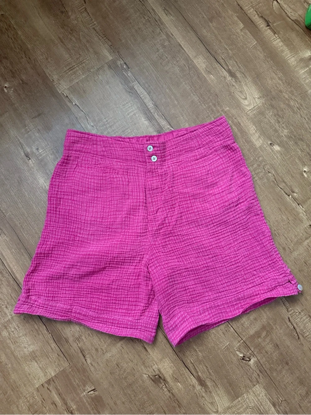 Soft Surroundings gauze cotton cuffed bermuda shorts pink size L